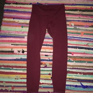 Lululemon Burgundy 7/8 leggings high rise